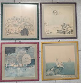 Serie di 4 quadri arte moderna dim 30x30 cm