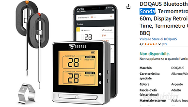 Termometro da BBQ, forno, cucina con 2 Sonde