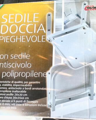 Sedile doccia pieghevole da muro antiscivolo