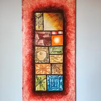 Quadro astratto x arte Tainos rosso