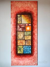 Quadro astratto x arte Tainos rosso