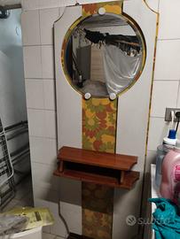 vero vintage. specchio con porta oggetti.