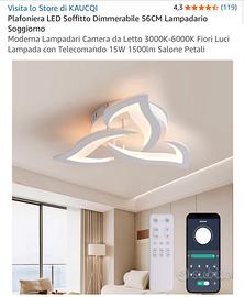 Plafoniera lampadario led dimmerabile 56cm