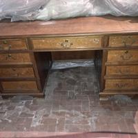 SCRIVANIA LEGNO MASSELLO NOCE ANNI 40