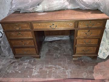 SCRIVANIA LEGNO MASSELLO NOCE ANNI 40