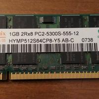 Ram SODIMM DDR2 1GB 2RX8 200 PIN PC2-5300S-555-12