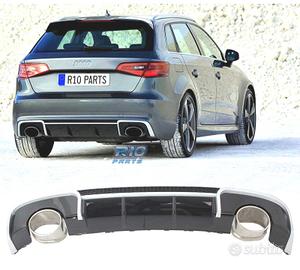 DIFUSORE AUDI A3 8V 12-16 LOOK RS + TERMINALI DI S
