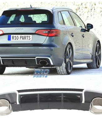 DIFUSORE AUDI A3 8V 12-16 LOOK RS + TERMINALI DI S