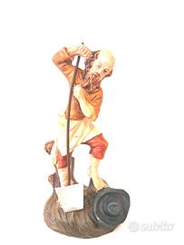 Presepe 10 cm pastore contadino vanga CARTAPESTA