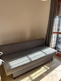 Divano letto e contenitore Ikea grigio