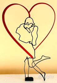 Decorazione bacio d’amore abbraccio coppia  cuore