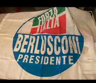 Francobollo Berlusconi + bandiera forza italia