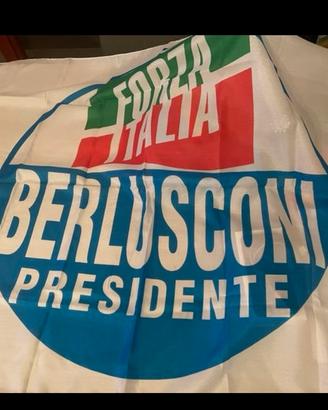 Francobollo Berlusconi + bandiera forza italia