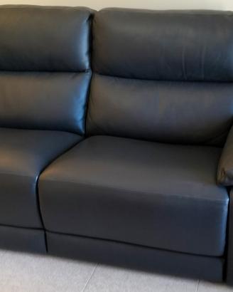divano tre posti con 2 relax in pelle