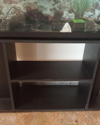 Acquario 100 litri con mobiletto nero