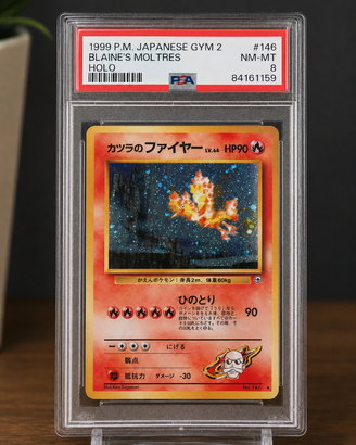 Pokemon Blaine's Moltres Holo Gym 2 PSA 8 Jap