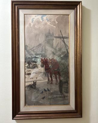 Giulio Falzoni dipinto “nel l porto di Londra “