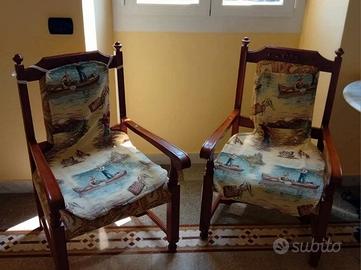 poltroncine vintage legno a Imperia 