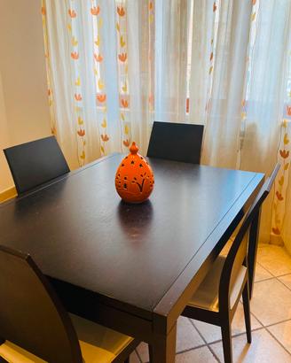 Tavolo wenge allungabile con sedie