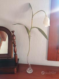Vaso vetro soffiato Sia e fiore tulipano 