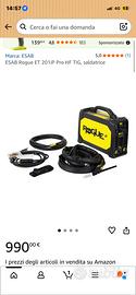 Saldatrice ESAB Rogue ET 201iP PRO.