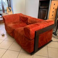 Divano di Design Modernariato in camoscio anni 70
