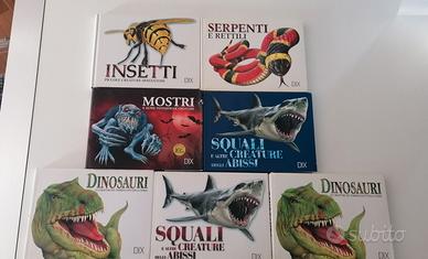 Dix squali mostri dinosauri serpenti insetti retti