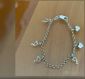 Bracciale in argento 925 regolabile con charms