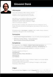 Tecnico Audio, disponibile x lavoro di altro tipo