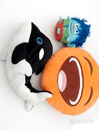 lotto peluche faccina smile+orca+troll disney