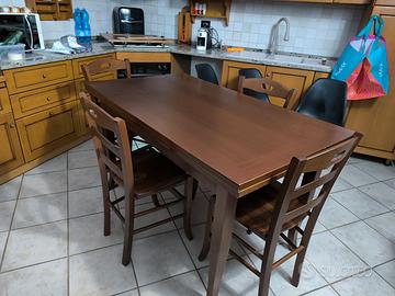 tavolo e sedie legno massello