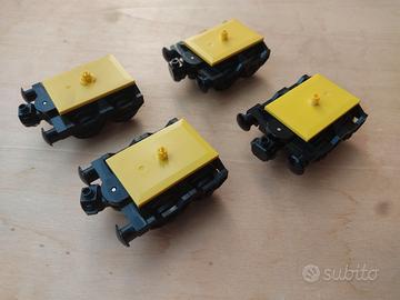 LEGO TRENO 4 CARRELLI PER VAGONI CON MAGNETI