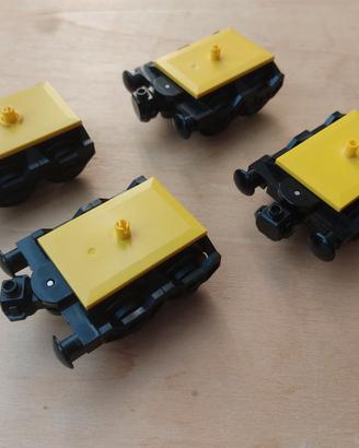 LEGO TRENO 4 CARRELLI PER VAGONI CON MAGNETI