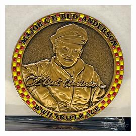 Moneta Challenge Coin Bud Anderson P-51 Old Crow