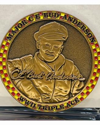 Moneta Challenge Coin Bud Anderson P-51 Old Crow