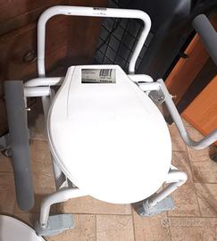 Sedia wc appoggio anziani mobile su ruote