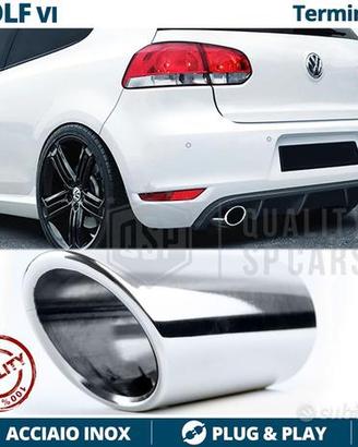 TERMINALE di Scarico per VW GOLF 6 Acciaio Cromato