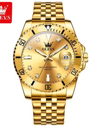 Orologio da polso Olevs in acciao oro uomo donna