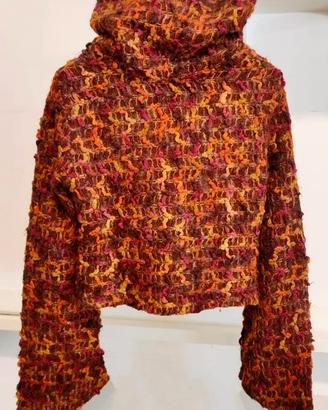 Maglione Collo Alto Donna maniche a zampa Mohair M