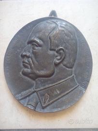 Placca Bronzo Mussolini Parola Ordine Incontro Po