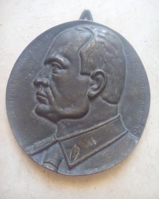 Placca Bronzo Mussolini Parola Ordine Incontro Po