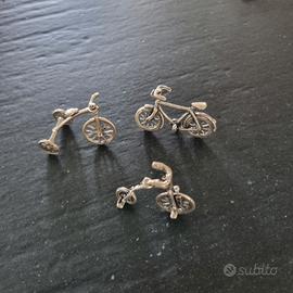 Lotto di 3 Triciclo / bicicletta in argento
