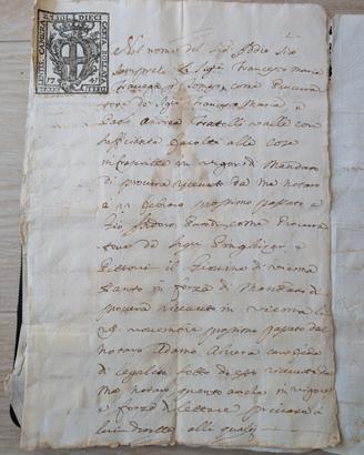 Atto notarile settecentesco 1780–1782, Genova 
