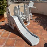 Parco Giochi Bimbi con Scivolo Altalena e Canestro