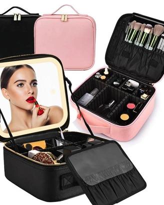 BEAUTY CASE CON SPECCHIO E LUCE LED RICARICABILE