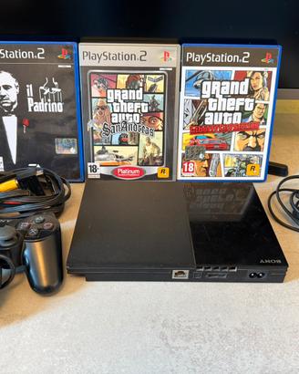 PS2 slim+controller originale+GTA+ 7 giochi