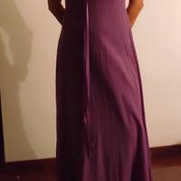 Vestito donna lilla-viola lungo in cotone garzato