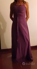 Vestito donna lilla-viola lungo in cotone garzato