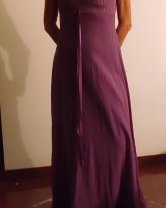 Vestito donna lilla-viola lungo in cotone garzato