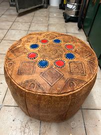Pouff in pelle marocco